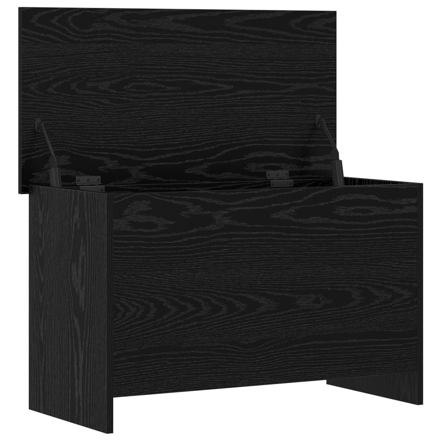 Opbergkist met opslag Zwart eiken 80 x 40 x 50 cm Bewerkt hout