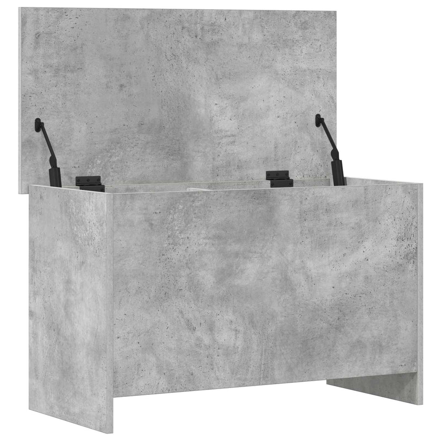 Opbergkist met opslag Betongrijs 80 x 40 x 50 cm Bewerkt hout