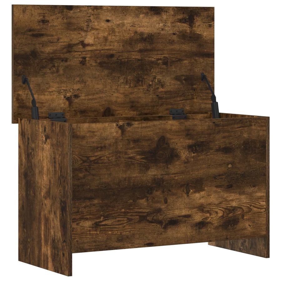 Opbergkist Gerookt eiken 80 x 40 x 50 cm Bewerkt hout