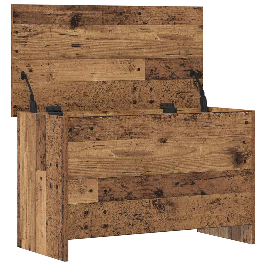Opbergkist met opslag Oud hout 80 x 40 x 50 cm Bewerkt hout