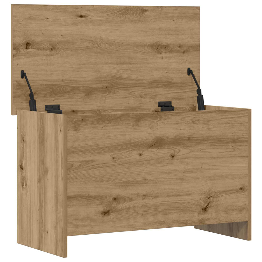 Opbergkist Artisanaal eiken 80 x 40 x 50 cm Bewerkt hout