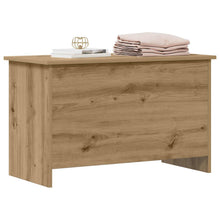 Opbergkist Artisanaal eiken 80 x 40 x 50 cm Bewerkt hout