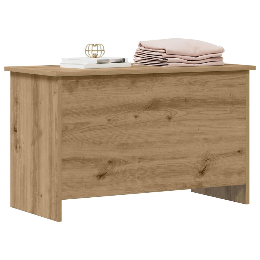 Opbergkist Artisanaal eiken 80 x 40 x 50 cm Bewerkt hout