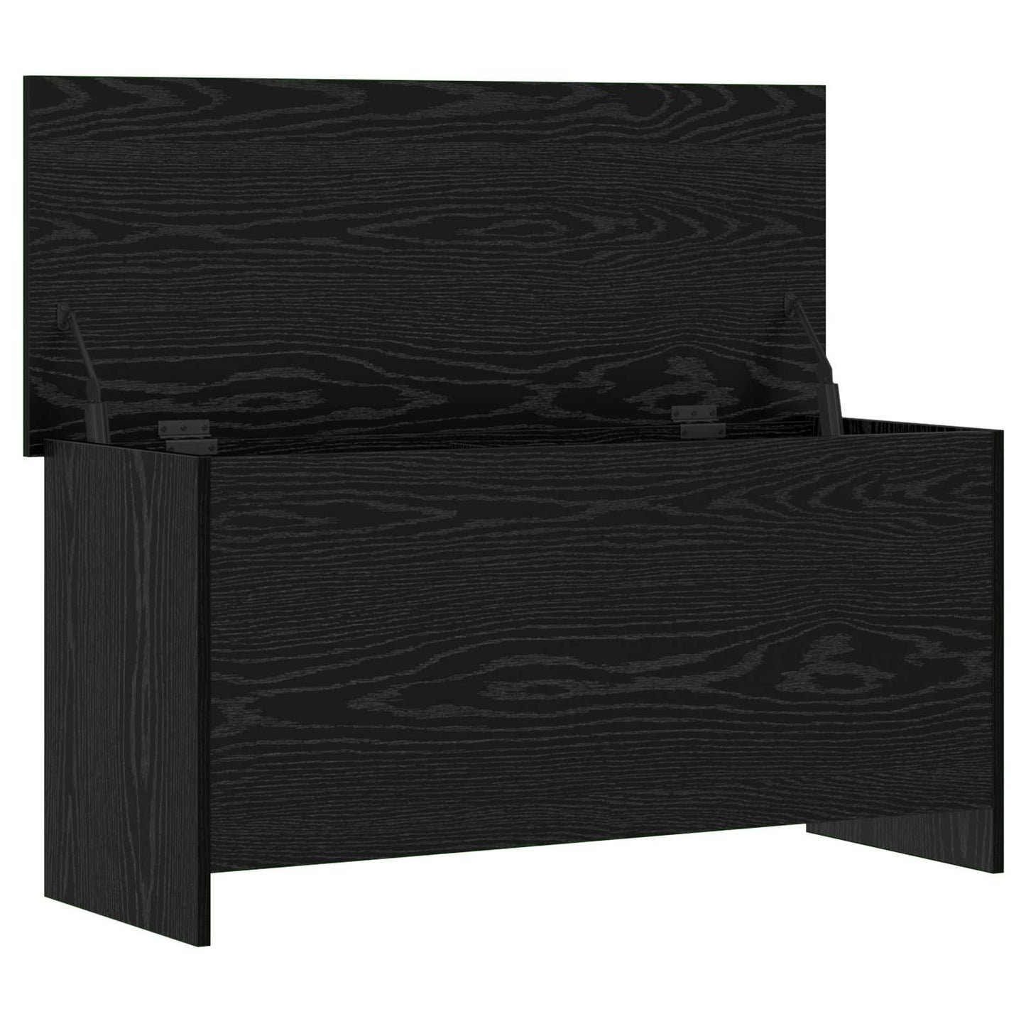 Opbergkist met opslag Zwart eiken 100 x 40 x 50 cm Bewerkt hout