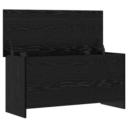 Opbergkist met opslag Zwart eiken 100 x 40 x 50 cm Bewerkt hout