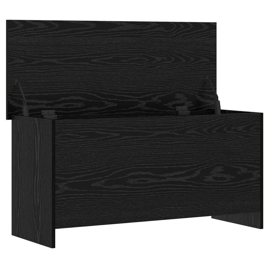 Opbergkist met opslag Zwart eiken 100 x 40 x 50 cm Bewerkt hout