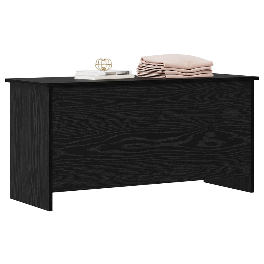 Opbergkist met opslag Zwart eiken 100 x 40 x 50 cm Bewerkt hout
