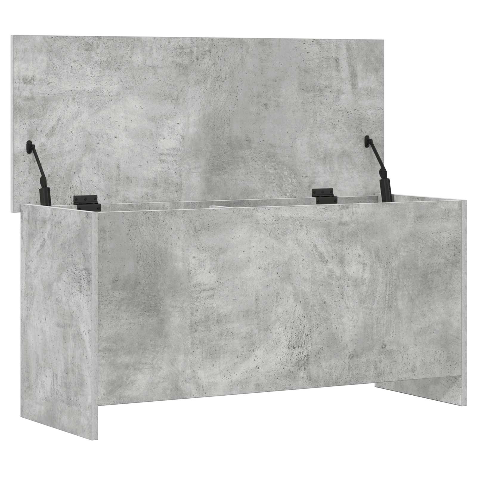 Opbergkist met opslag Betongrijs 100 x 40 x 50 cm Bewerkt hout