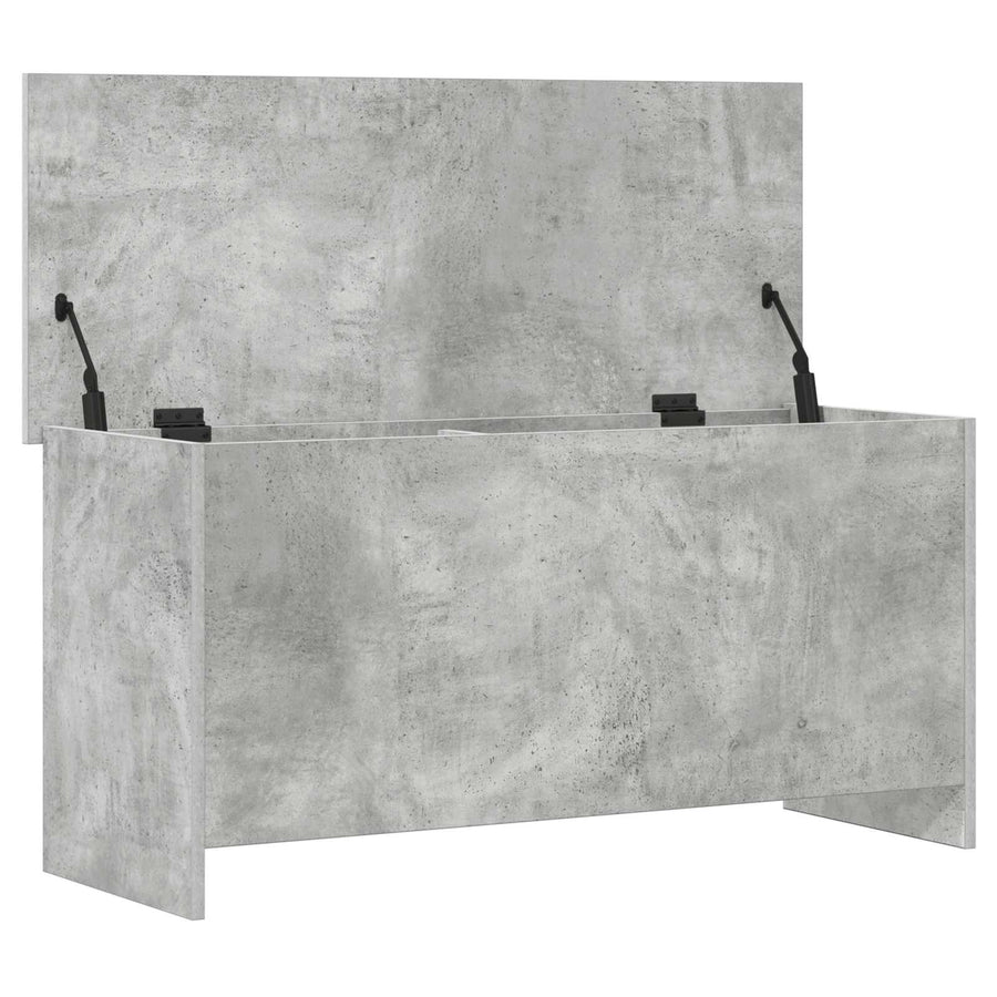 Opbergkist met opslag Betongrijs 100 x 40 x 50 cm Bewerkt hout