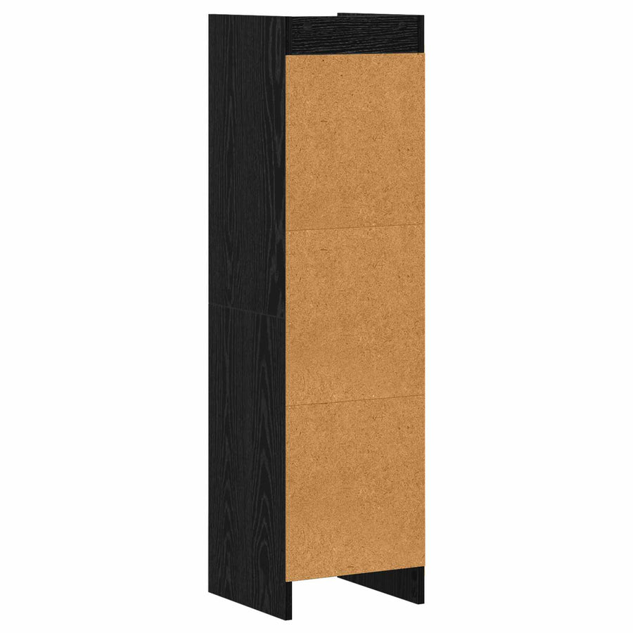 Boekenkast Zwart eiken 30 x 30 x 111 cm Bewerkt hout