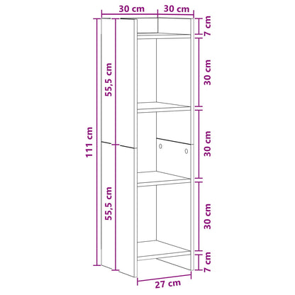 Boekenkast Concerte Grijs 30 x 30 x 111 cm Bewerkt hout