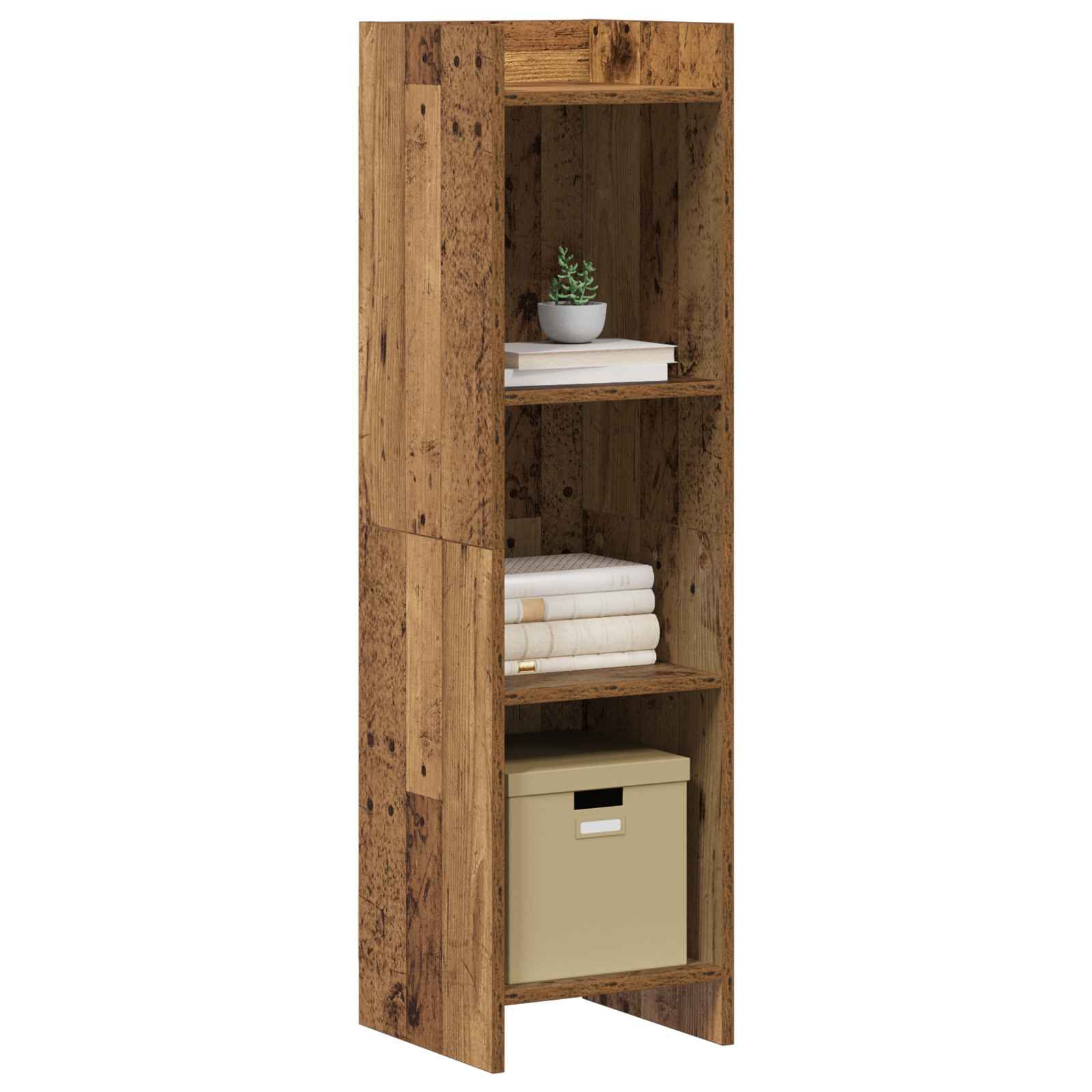 Boekenkast Oud hout 30 x 30 x 111 cm Bewerkt hout