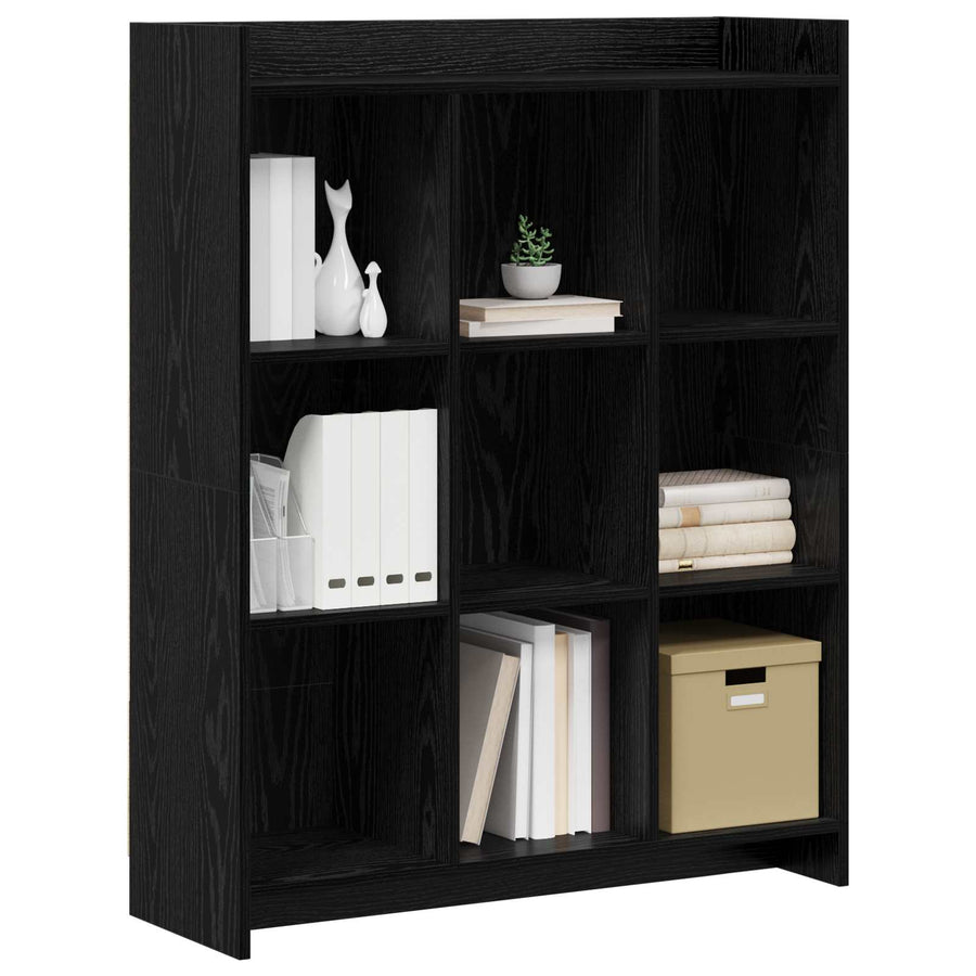 Boekenkast Zwart eiken 87,5 x 30 x 111 cm Bewerkt hout