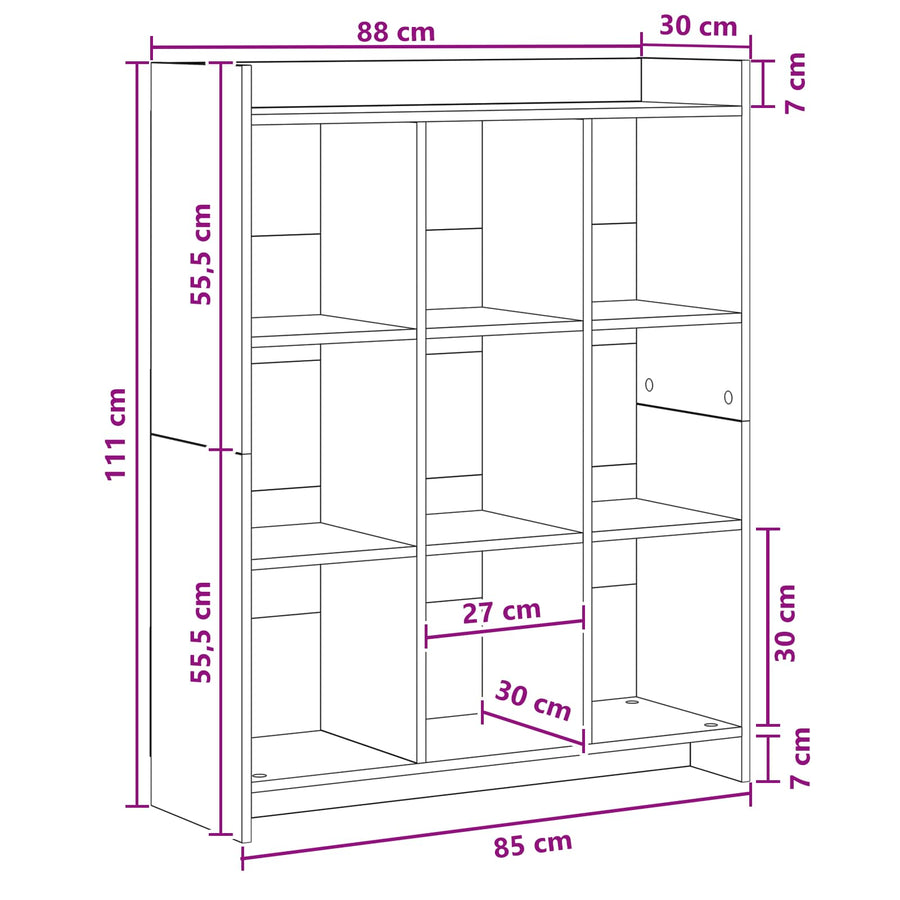 Boekenkast Grijs Sonoma 87,5 x 30 x 111 cm Bewerkt hout