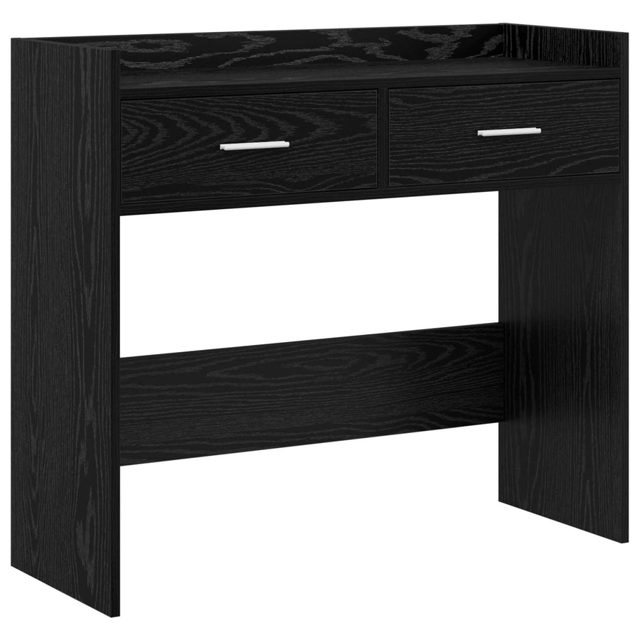 Wandtafel Zwart eiken 90 x 35 x 80 cm Bewerkt hout