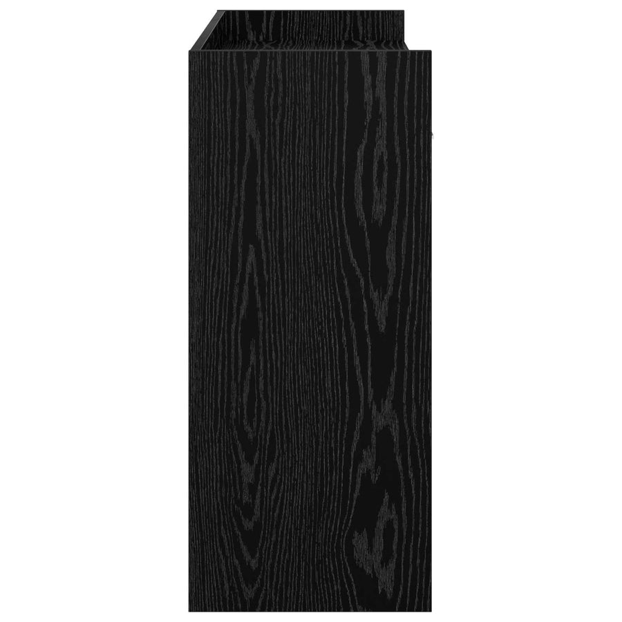 Wandtafel Zwart eiken 90 x 35 x 80 cm Bewerkt hout