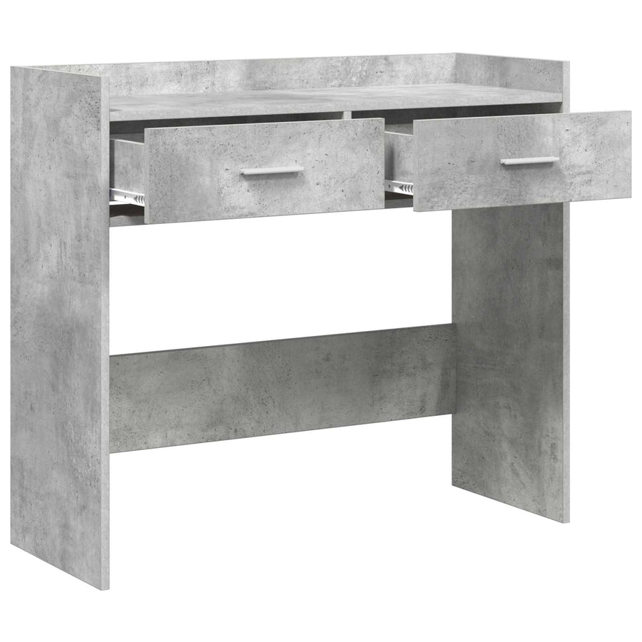 Wandtafel Betongrijs 90 x 35 x 80 cm Bewerkt hout