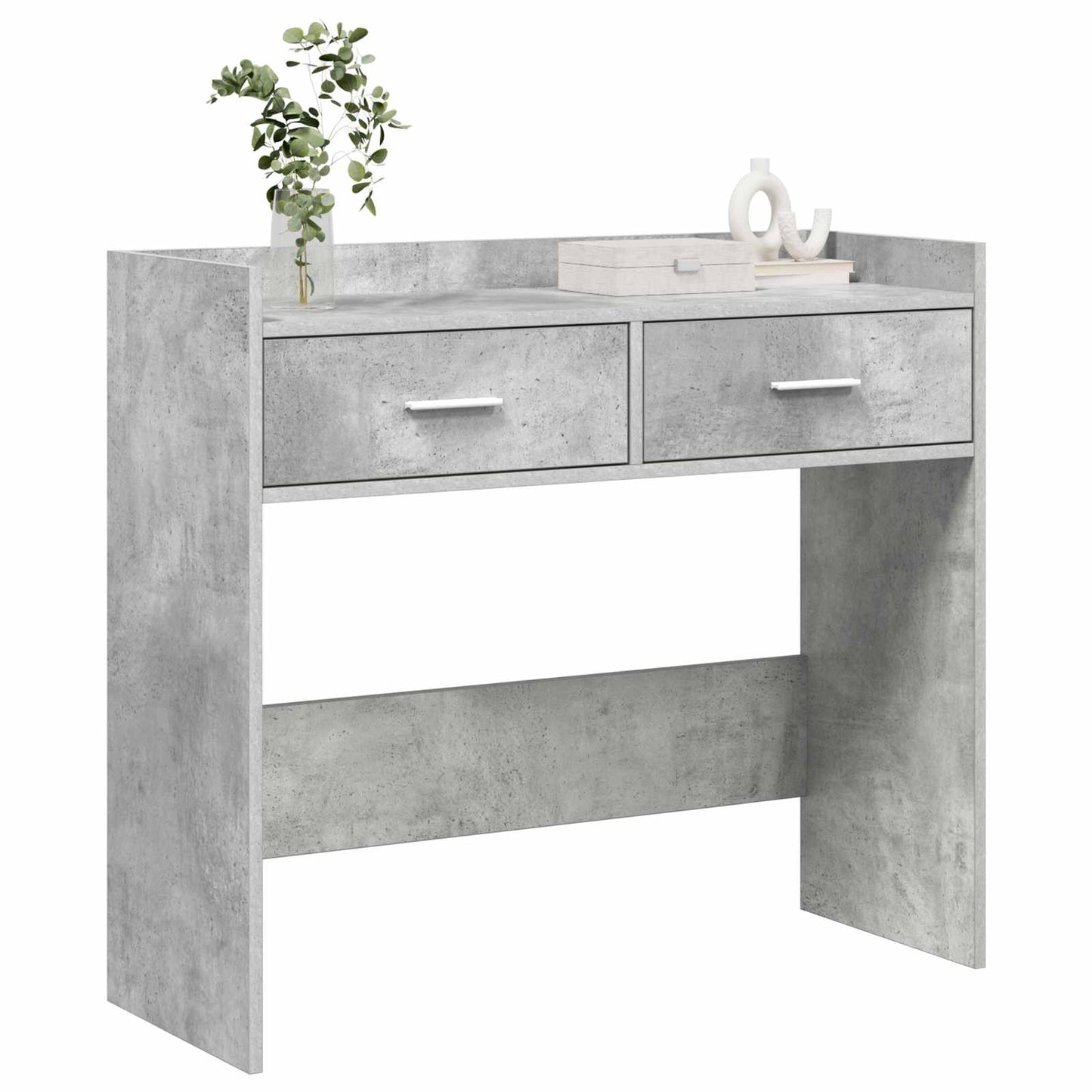 Wandtafel Betongrijs 90 x 35 x 80 cm Bewerkt hout