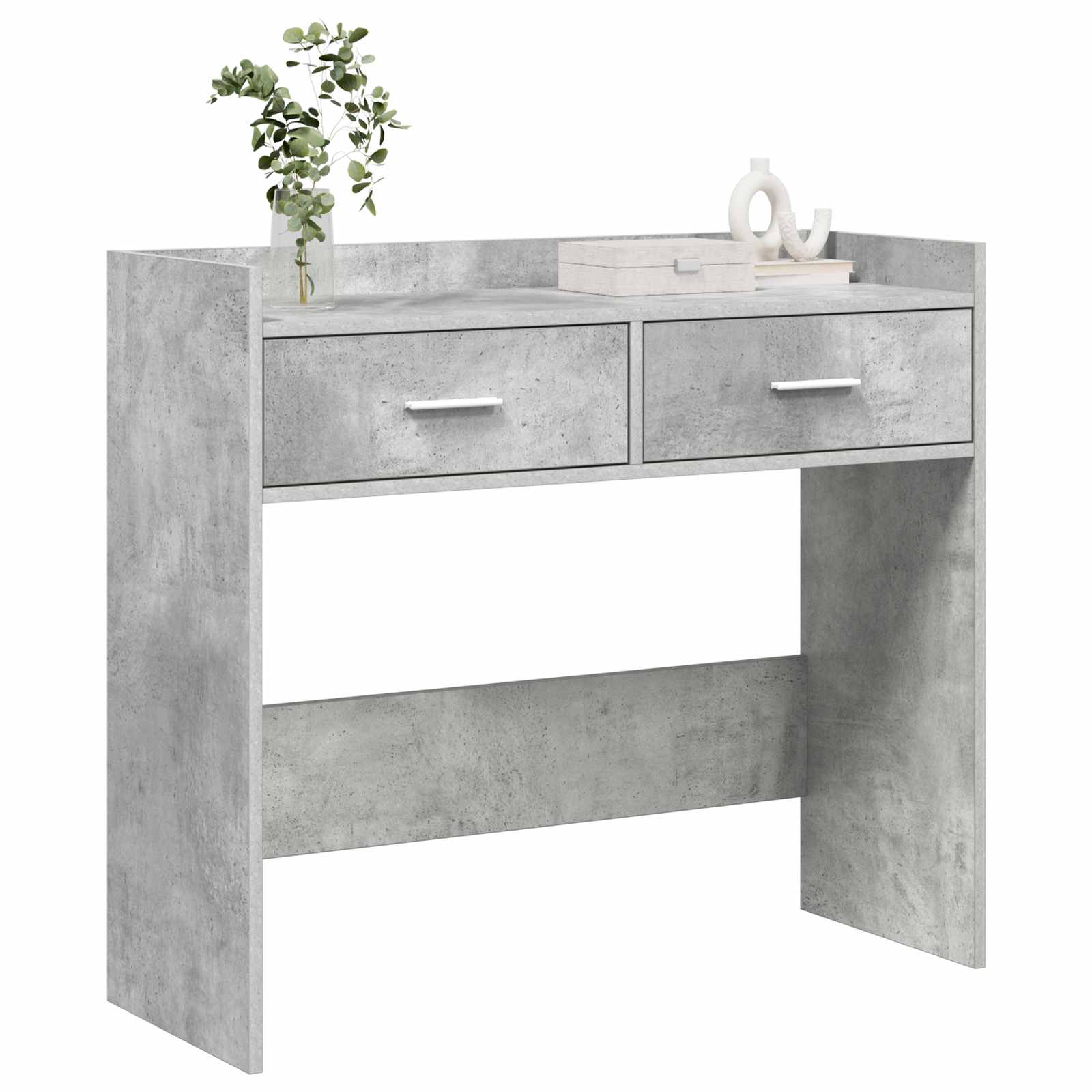 Wandtafel Betongrijs 90 x 35 x 80 cm Bewerkt hout