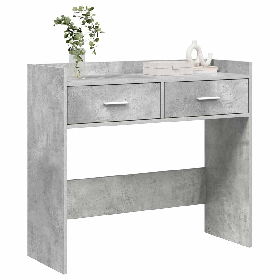 Wandtafel Betongrijs 90 x 35 x 80 cm Bewerkt hout