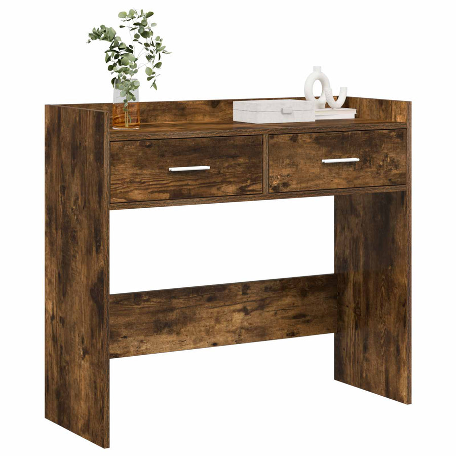 Wandtafel Gerookt eiken 90 x 35 x 80 cm Bewerkt hout