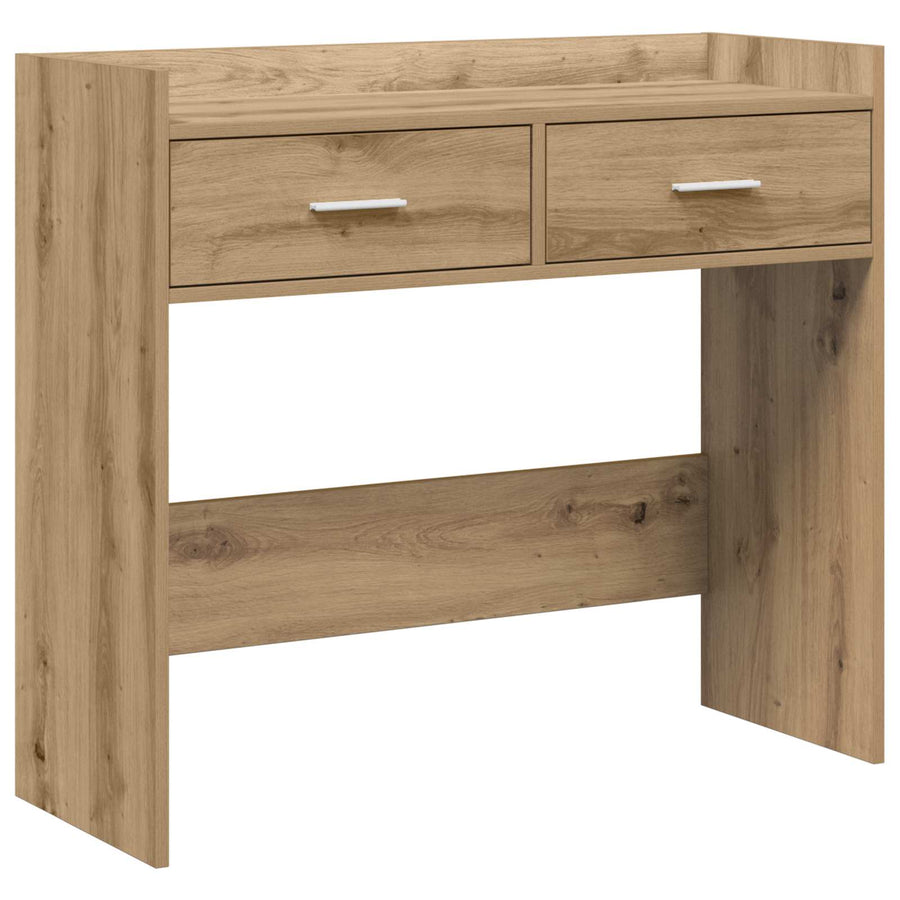 Wandtafel Artisanaal eiken 90 x 35 x 80 cm Bewerkt hout