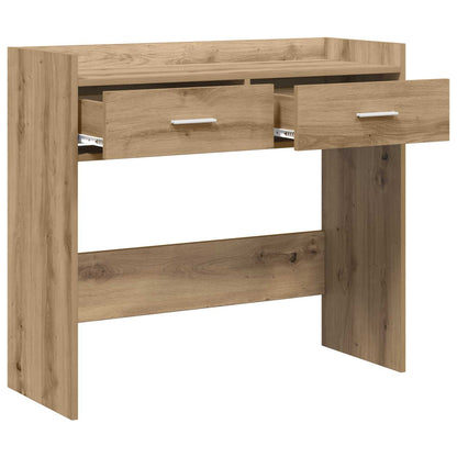 Wandtafel Artisanaal eiken 90 x 35 x 80 cm Bewerkt hout