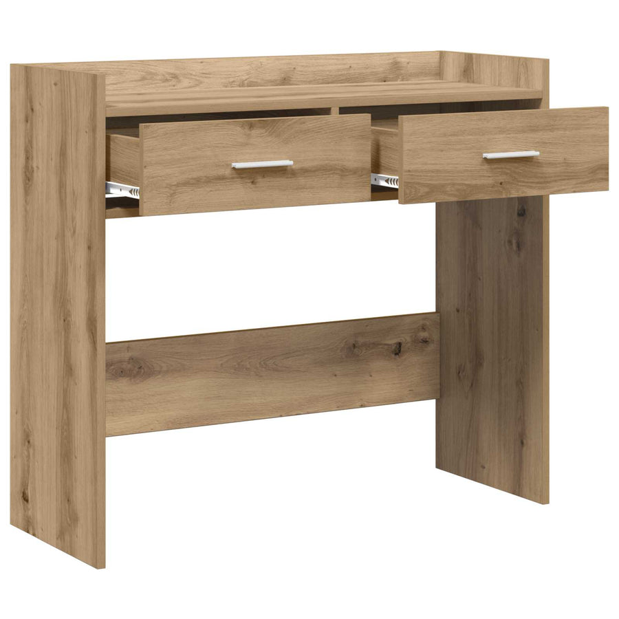 Wandtafel Artisanaal eiken 90 x 35 x 80 cm Bewerkt hout