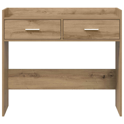 Wandtafel Artisanaal eiken 90 x 35 x 80 cm Bewerkt hout