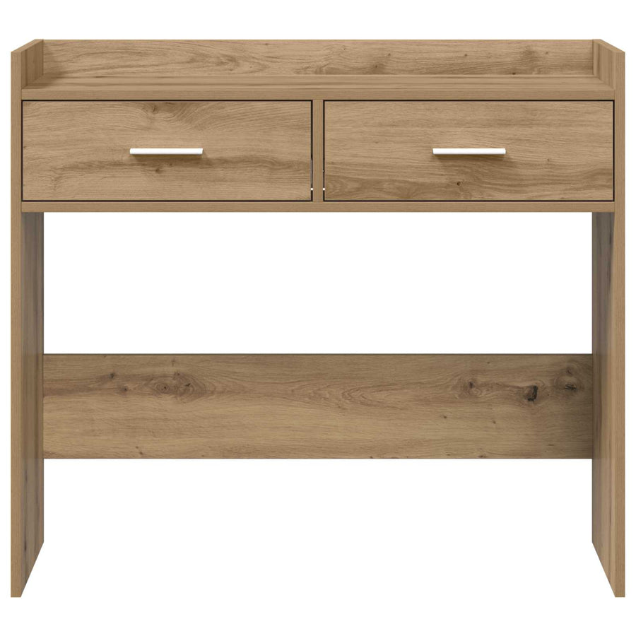 Wandtafel Artisanaal eiken 90 x 35 x 80 cm Bewerkt hout