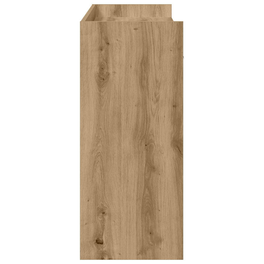 Wandtafel Artisanaal eiken 90 x 35 x 80 cm Bewerkt hout