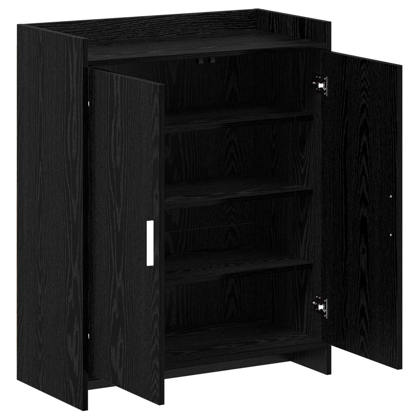 Schoenenkast Zwart eiken 73,5 x 36 x 92 cm Bewerkt hout
