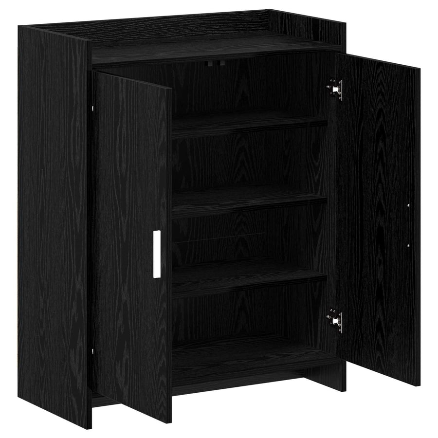 Schoenenkast Zwart eiken 73,5 x 36 x 92 cm Bewerkt hout