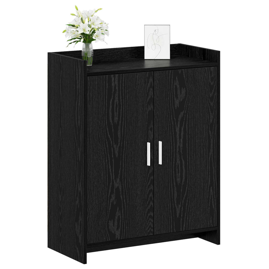 Schoenenkast Zwart eiken 73,5 x 36 x 92 cm Bewerkt hout