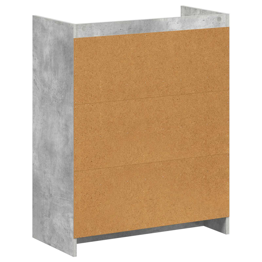 Schoenenkast Betongrijs 73,5 x 36 x 92 cm Bewerkt hout