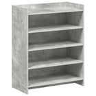 Schoenenkast 73,5x36x92 cm betongrijs bewerkt hout