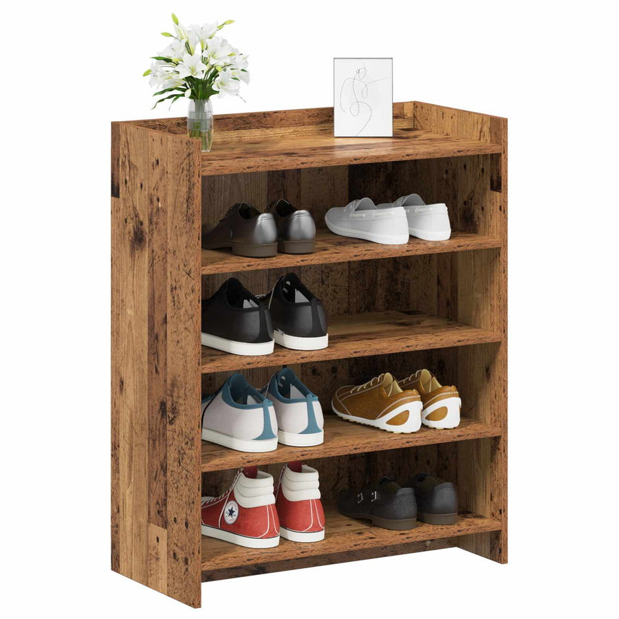 Schoenenkast met opslag Oud hout 73,5 x 36 x 92 cm Bewerkt hout