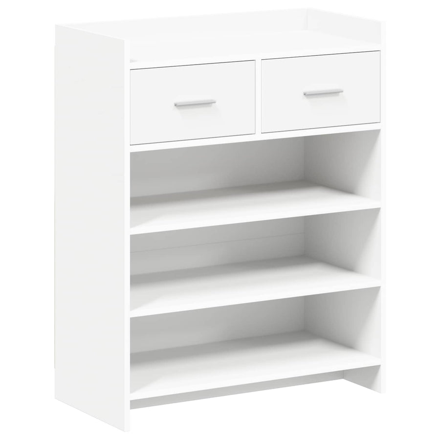 Schoenenkast met lade Wit 73,5 x 36 x 92 cm Bewerkt hout