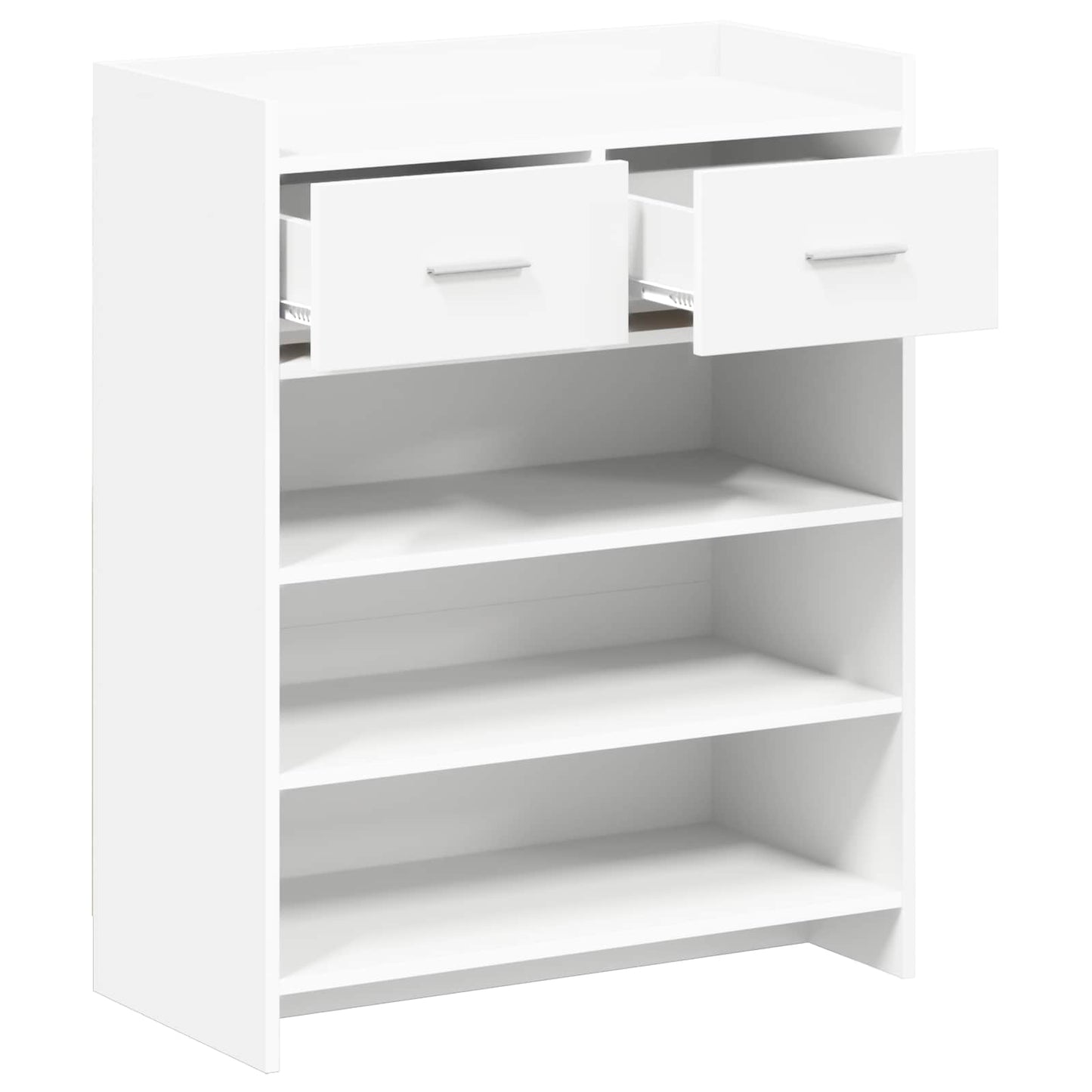 Schoenenkast met lade Wit 73,5 x 36 x 92 cm Bewerkt hout