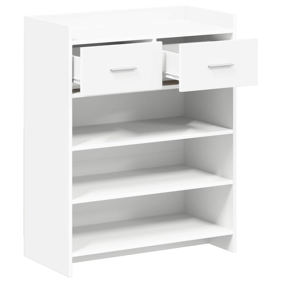 Schoenenkast met lade Wit 73,5 x 36 x 92 cm Bewerkt hout