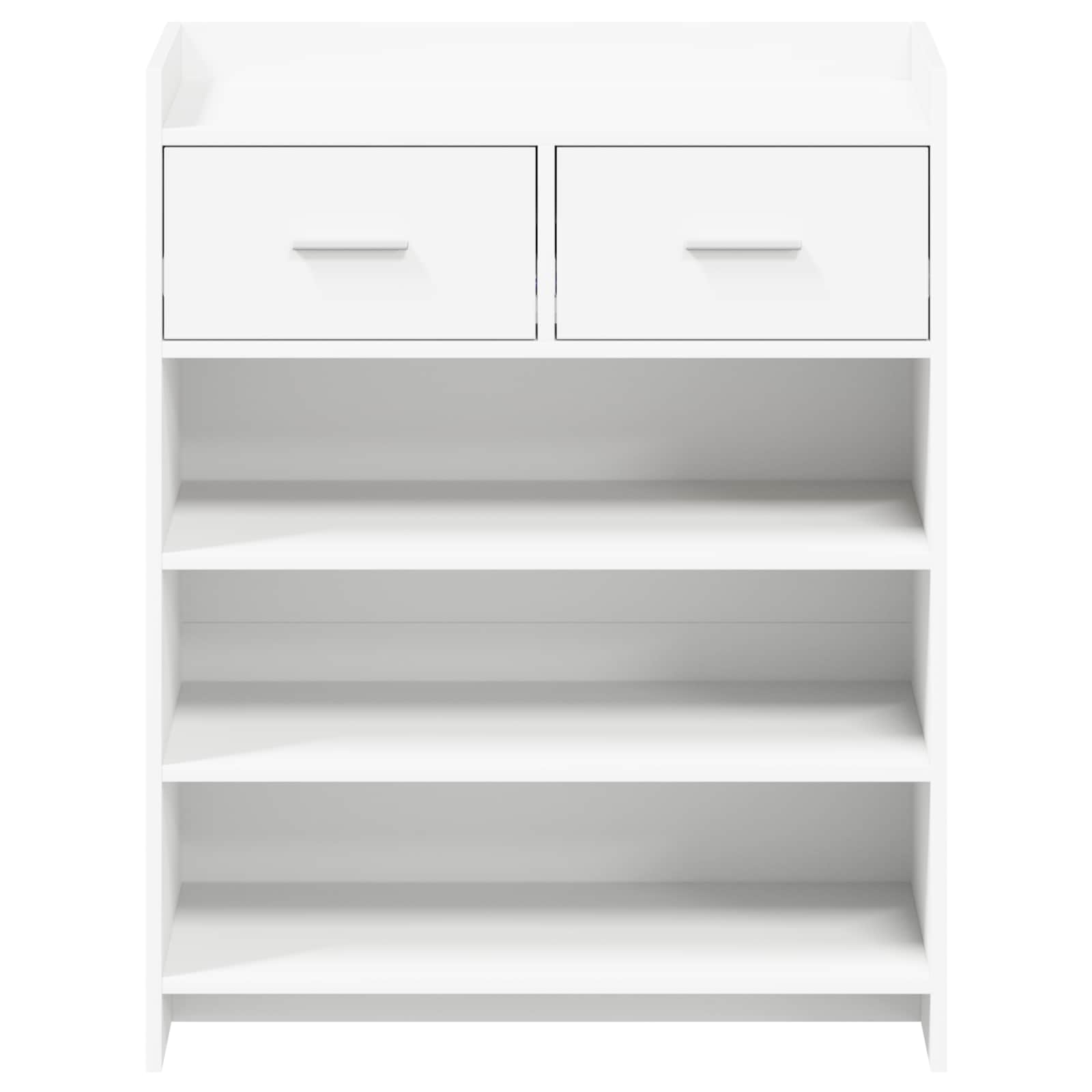 Schoenenkast met lade Wit 73,5 x 36 x 92 cm Bewerkt hout