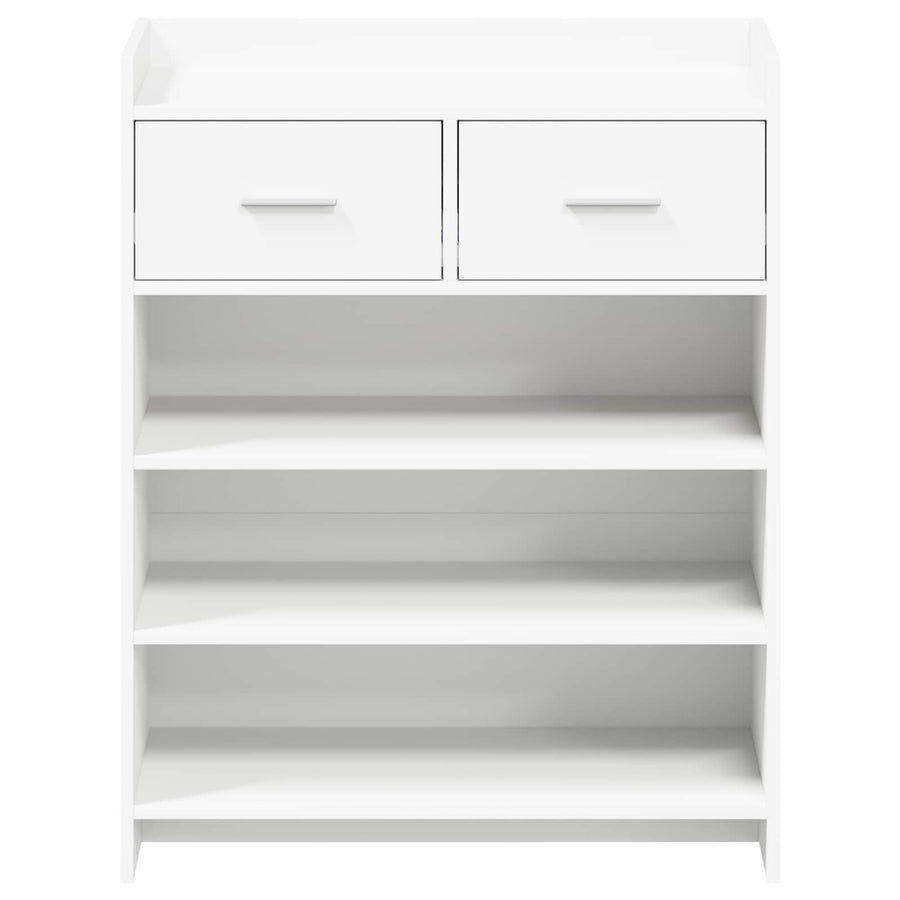 Schoenenkast met lade Wit 73,5 x 36 x 92 cm Bewerkt hout