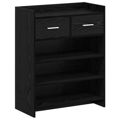Schoenenkast Zwart eiken 73,5 x 36 x 92 cm Bewerkt hout