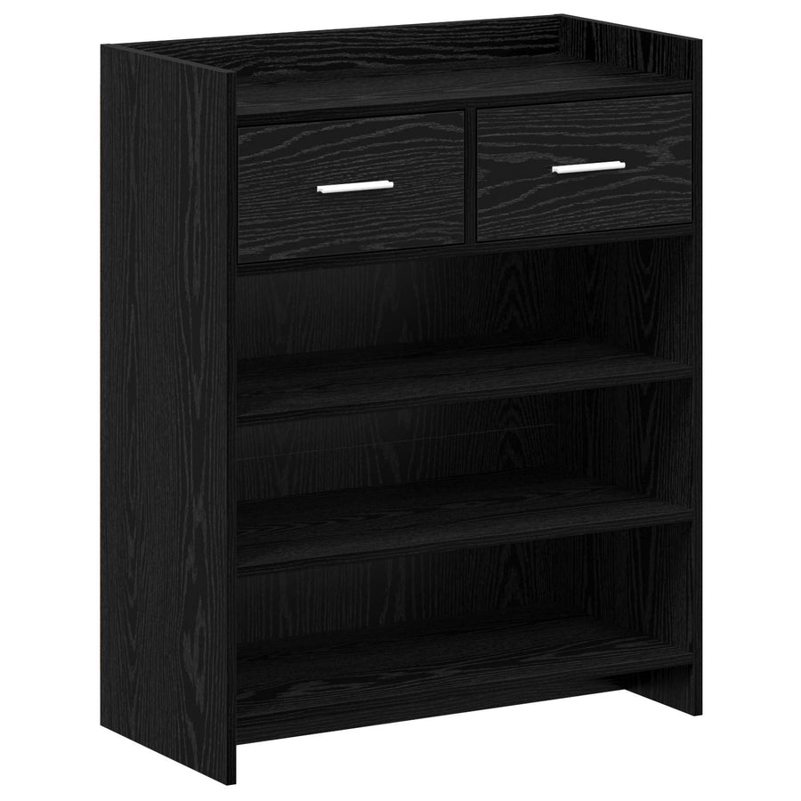 Schoenenkast Zwart eiken 73,5 x 36 x 92 cm Bewerkt hout