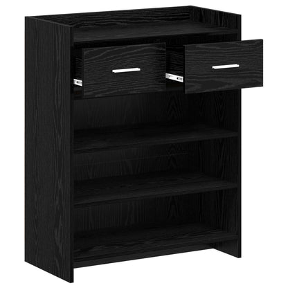 Schoenenkast Zwart eiken 73,5 x 36 x 92 cm Bewerkt hout