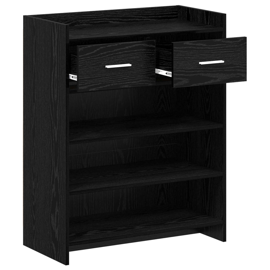Schoenenkast Zwart eiken 73,5 x 36 x 92 cm Bewerkt hout