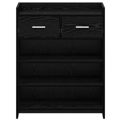 Schoenenkast Zwart eiken 73,5 x 36 x 92 cm Bewerkt hout