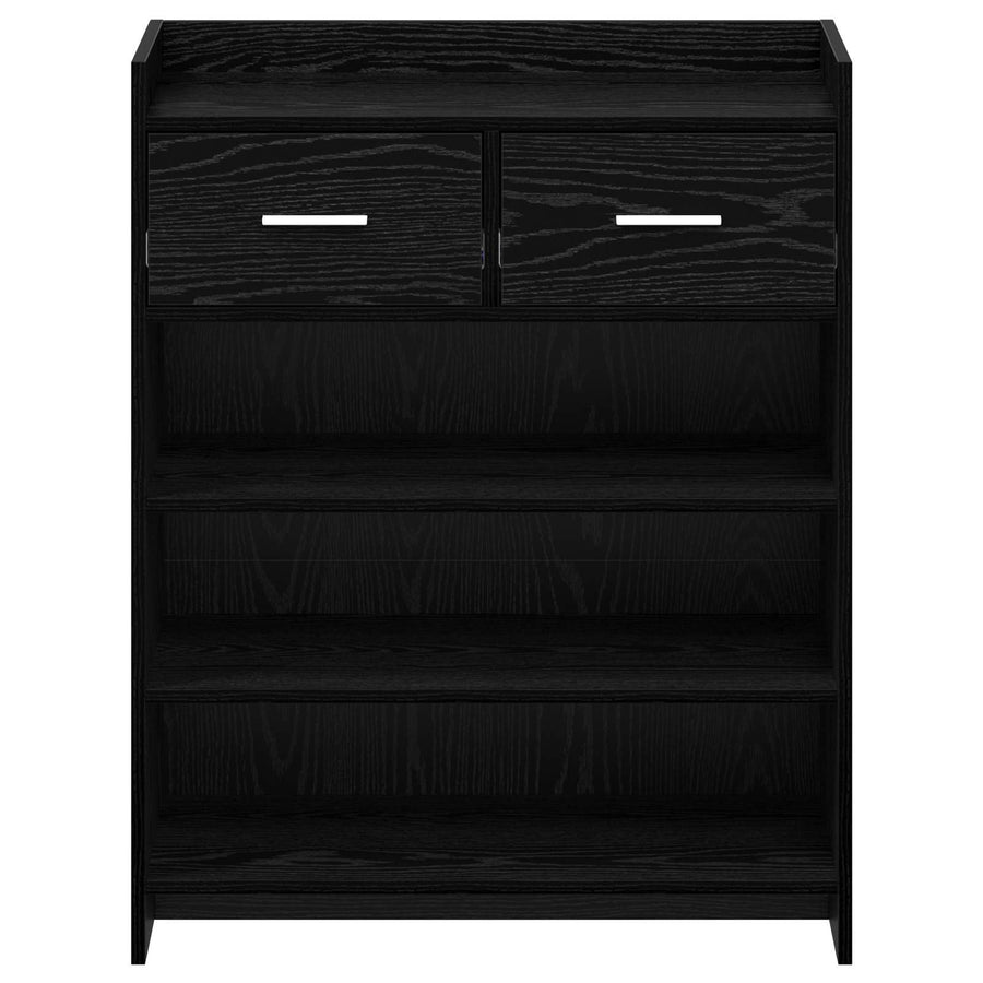 Schoenenkast Zwart eiken 73,5 x 36 x 92 cm Bewerkt hout