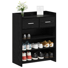 Schoenenkast Zwart eiken 73,5 x 36 x 92 cm Bewerkt hout