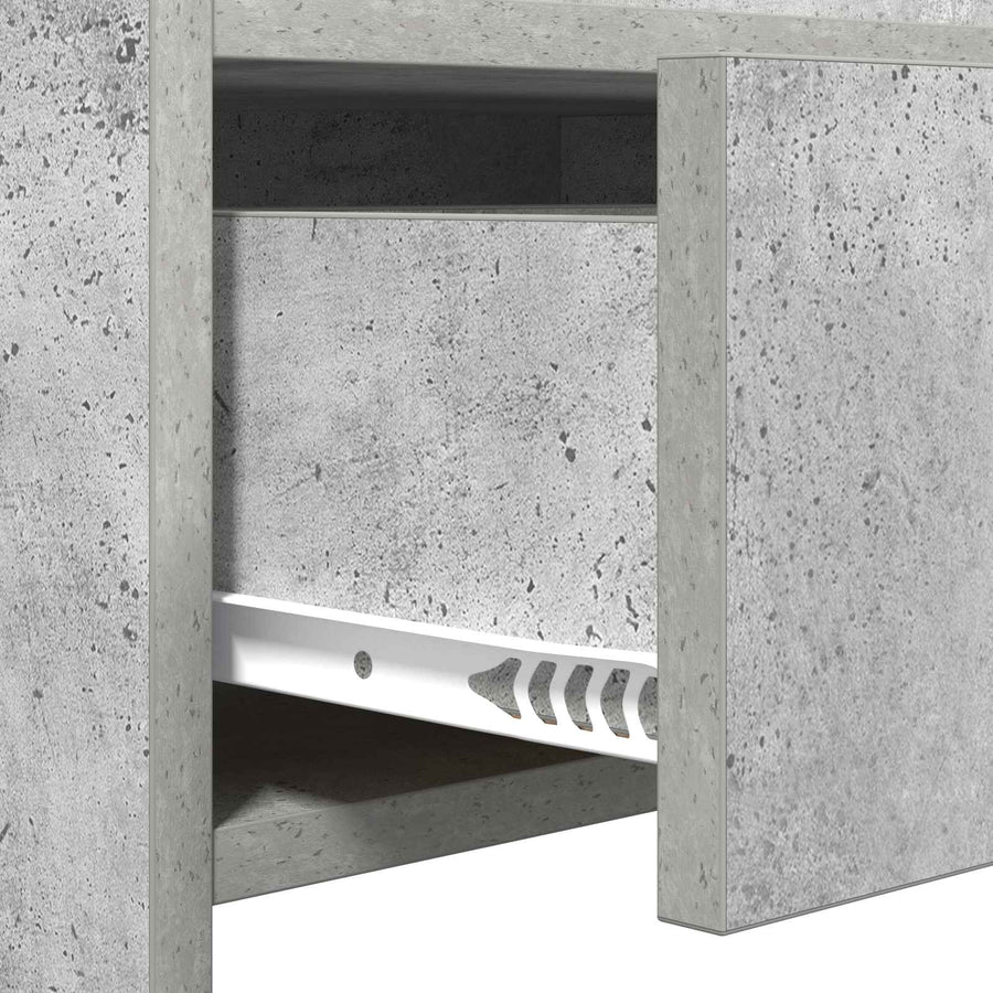 Schoenenkast met lade Betongrijs 73,5 x 36 x 92 cm Bewerkt hout